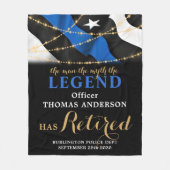 警察伝説シンブルーライン金ゴールド退職 フリースブランケット (正面)