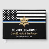 警察保安官の退職金の細い青い線のフラグ ゲストブック (正面)