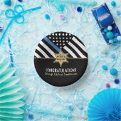 警察保安官の退職金の細い青い線のフラグ ペーパーボウル (パーティー)