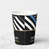 警察保安官の退職金の細い青い線のフラグ 紙コップ (右)