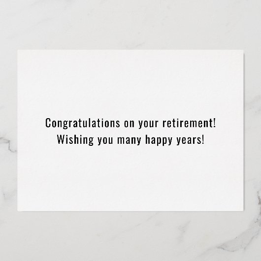 警察保安官退職青色線おめでとうカード 箔招待状 (裏面)