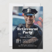 警察写真退職パーティーお祝い 招待状 (正面)