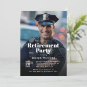 警察写真退職パーティーお祝い 招待状 (スタンド正面)