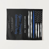 警察動揺しての細いブルーライン退職 タペストリー (正面(横))