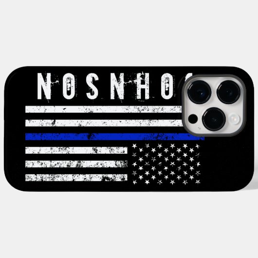 警察動揺してスタイル米国旗パーソナライズされた Case-Mate iPhoneケース (裏面 (横))