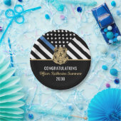 警察卒業シンブルーライン法執行機関 ペーパープレート (パーティー)