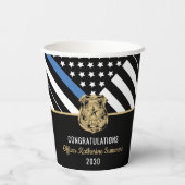 警察卒業シンブルーライン法執行機関 紙コップ (裏面)