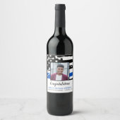 警察卒業パーティー写真シンブルーライン ワインラベル (正面)