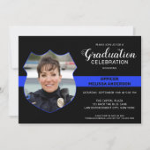 警察卒業パーティー写真シンブルーライン 招待状 (正面)