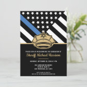 警察卒業パーティー ブルーライン 法執行機関 招待状 (スタンド正面)