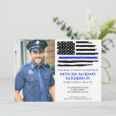 警察卒業ブルーライン法執行写真 招待状 (スタンド正面)