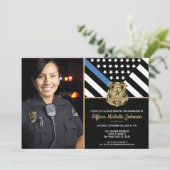 警察卒業ブルーライン法執行写真 招待状 (スタンド正面)