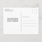 警察卒業モダンシンブルーライン招待状 案内ポストカード (裏面)