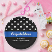 警察卒業党ブルーラインおめでとう ペーパープレート (パーティー)