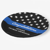 警察卒業党ブルーラインおめでとう ペーパープレート (アングル)