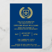 警察卒業党海軍将校バッジ 箔招待状 (正面)