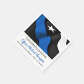 警察卒業党薄青い線旗  スタンダードカクテルナプキン (角)