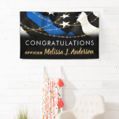 警察卒業党金ゴールドシンブルーライン 横断幕 (インサイチュ)