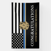 警察卒業式ブルーラインおめでとう 横断幕 (縦)