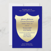 警察卒業式招待状 ネイビー 招待状 (正面)