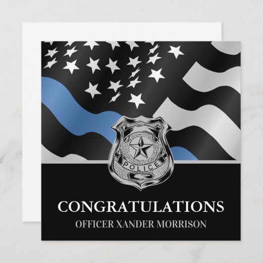 警察卒業法執行ブルーライン国旗 (正面/裏面)