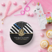 警察卒業青い線の旗おめでとう ペーパーボウル (パーティー)