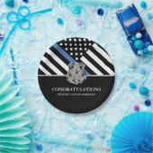 警察卒業青い線の旗法執行機関 ペーパープレート (パーティー)