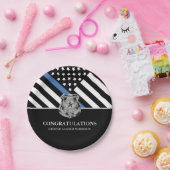 警察卒業青い線の旗法執行機関 ペーパープレート (パーティー)