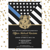 警察卒業青い線の旗法執行機関 招待状