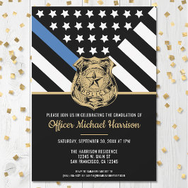 警察卒業青い線の旗法執行機関 招待状