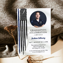 警察卒業、水彩 薄い青い線の旗