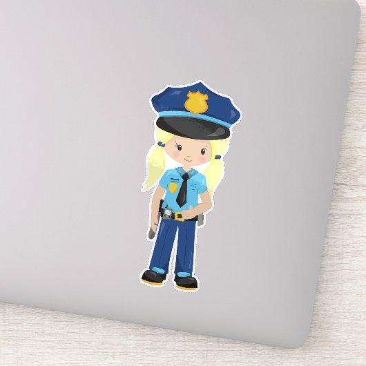 警察女子、警察官、警官、ブロンド・ヘア シール (詳細)