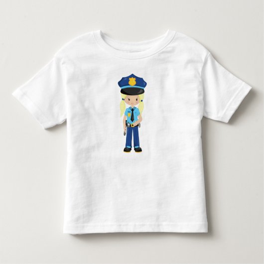 警察女子、警察官、警官、ブロンド・ヘア トドラーTシャツ (正面)