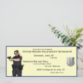 警察女性カスタム退職パーティの招待状 招待状 (スタンド正面)