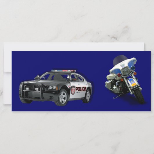 警察女性カスタム退職パーティの招待状 招待状 (裏面)