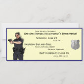 警察女性カスタム退職パーティの招待状 招待状 (正面)