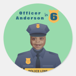 警察子供の誕生日 ラウンドシール