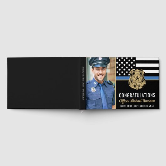 警察学校の卒業パーティー写真ブルーライン ゲストブック (全面)