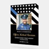 警察学校の卒業党旗の写真 アクリルサイン (傾斜)