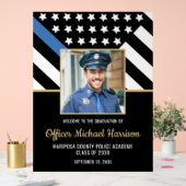 警察学校の卒業党旗の写真 アクリルサイン (ウェディング)