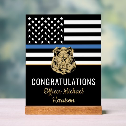 警察学校の卒業官法執行機関 アクリルサイン (ニュートラル)