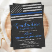 警察学校の卒業式の細いブルーラインの役員 招待状