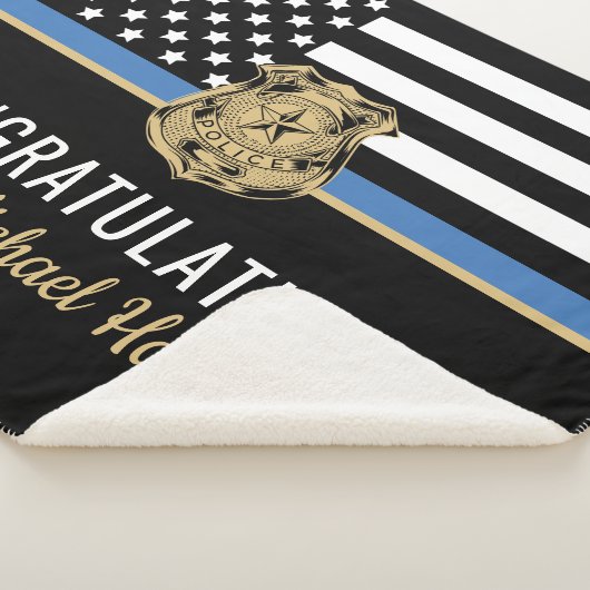 警察学校の卒業式の細いブルーライン国旗 シェルパブランケット (3/4)