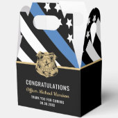 警察学校の卒業式の細いブルーライン国旗 フェイバーボックス (見開き)