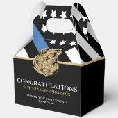 警察学校の卒業式の細いブルーライン国旗 フェイバーボックス (裏面)