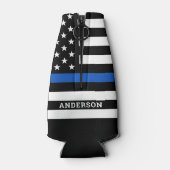 警察学校の卒業式の細いブルーライン ボトルクーラー (裏面)