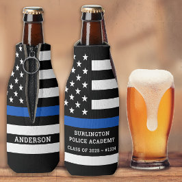 警察学校の卒業式の細いブルーライン ボトルクーラー