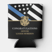 警察学校の卒業式の細いブルーライン 缶クーラー (正面)