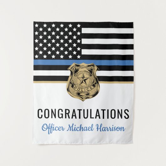 警察学校の卒業式シンブルーラインパーティー タペストリー (正面)