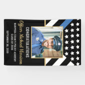 警察学校の卒業式パーティーのブルーライン写真 横断幕 (横)